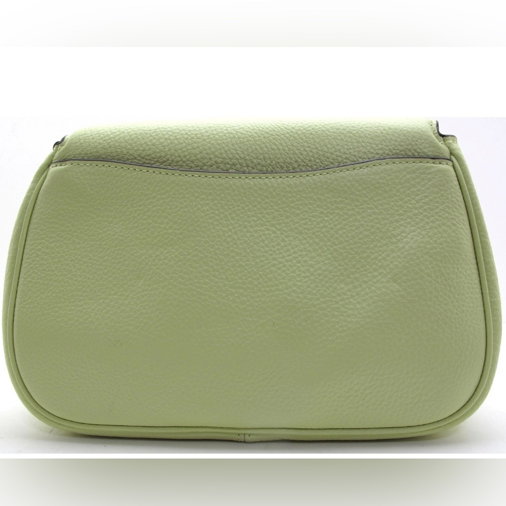Coach Lemon Green Pebbled Leather Satchel with Silver Hardware - Picture 4 of 13